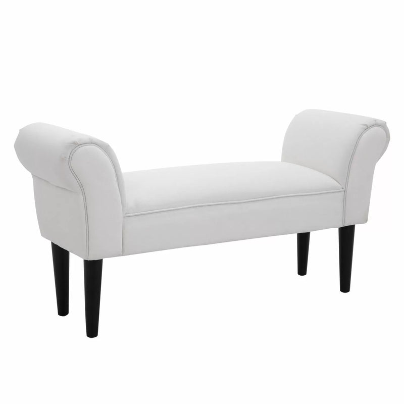 Fabric Chaise Lounge Bench - Black or White