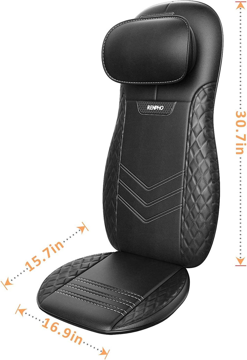 RENPHO Back Massager with Heat, Shiatsu Massage Chair, Full Back Massager Deep Tissue Kneading, Massager Seat Vibration, Height Adjustable use at Home