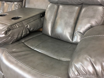 VANCOUVER Recliner 3 seat Sofa in Leather Air - Dark Grey