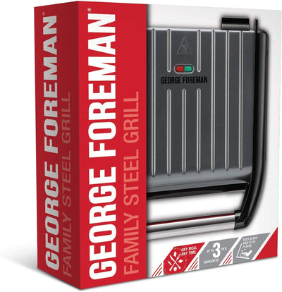 George Foreman Medium Grey Steel Grill 25041