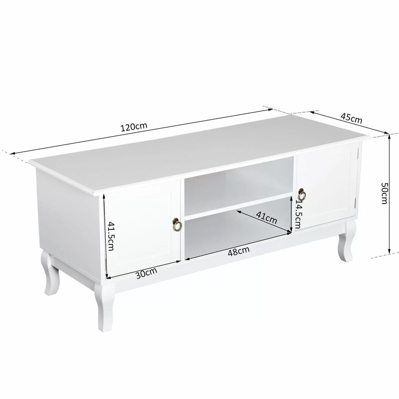 Veteran 2-Door TV Stand Cabinet - Ivory White