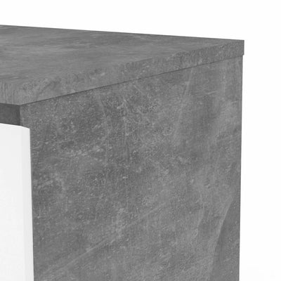 Naia Chest of 3 Drawers in Concrete and White High Gloss - Grey and White High Gloss