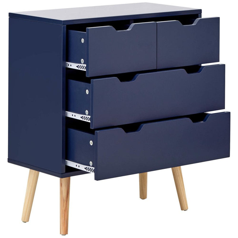 Nyborg Scandi Style 4 Drawers Chest of Drawer  Blue