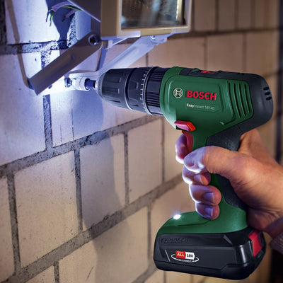 Bosch Home and Garden Cordless Combi Drill EasyImpact 18V-40 (2 batteries, 18 Volt System, in carrying case)