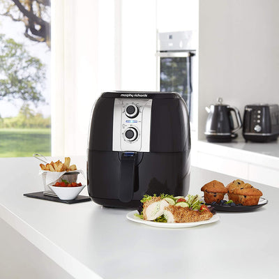 Morphy Richards 480003 Health - Air Fryer, Plastic, 1400 W, 3 Liters, Black