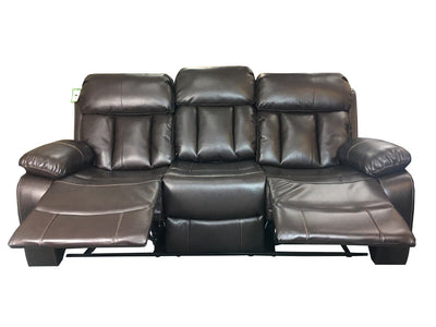 VANCOUVER Recliner 3 Seat Sofa in Leather Air - Chocolate