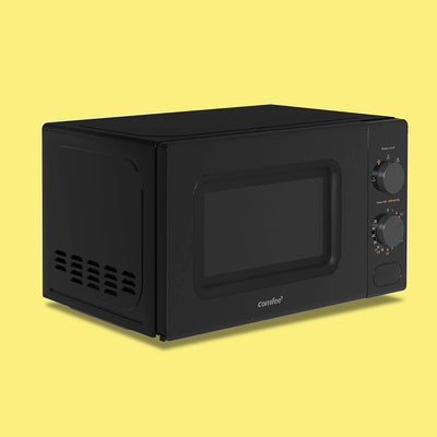 COMFEE' 700W 20L Black Microwave Oven With 5 Cooking Power Levels, Quick Defrost Function, And Kitchen Manual Timer - Compact Design CM-M202CC(BK)