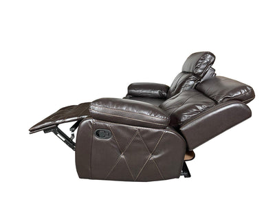 TOBI 3+2 RECLINER AIR LEATHER SOFA - BROWN