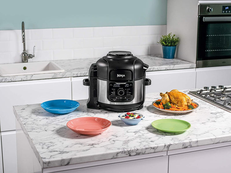 Ninja Foodi Multi-Cooker [OP350UK], 9-in-1, 6L, Electric Pressure Cooker and Air Fryer, Brushed Steel and Black