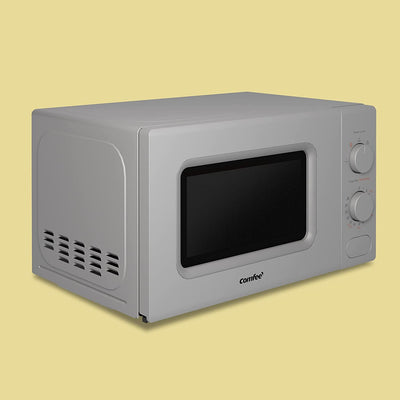 COMFEE' 700W 20L Grey Microwave Oven With 5 Cooking Power Levels, Quick Defrost Function, And Kitchen Manual Timer, Compact Design CM-M202CC(GR)