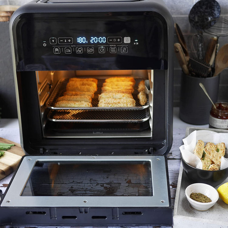 Breville Halo Rotisserie Air Fryer | 10 Litre Digital Air Fryer Oven | 2000 W | Fry, Bake, Roast and Dehydrate | Black and Grey [VDF127]