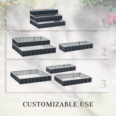 3 Tier Raised Garden Bed- Grey