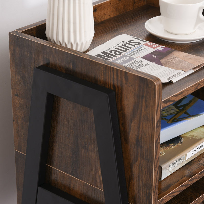 Particle Board Twin-Set Industrial Side Tables - Brown