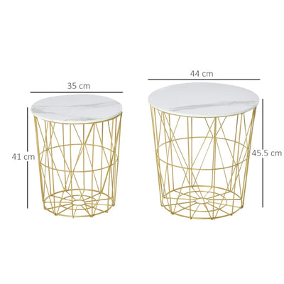 Set Of 2 Nesting Side Tables , White