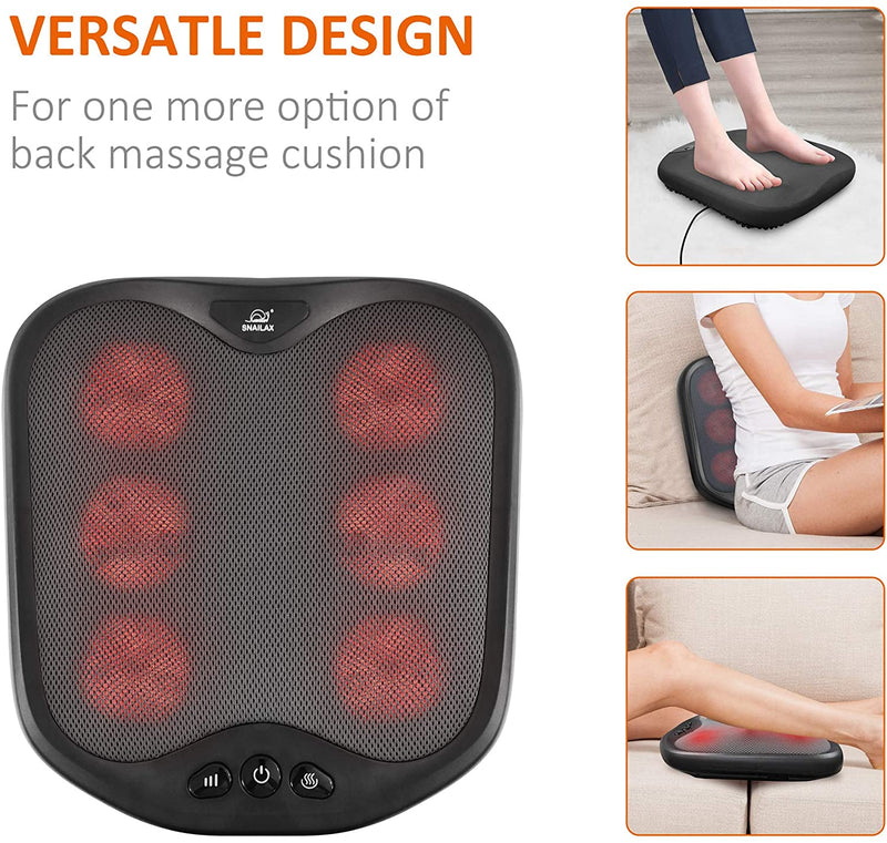 Snailax 2-in-1 Shiatsu Foot and Back Massager with Flexible Massage Nodes - Heated Feet Massager with Washable Cover, Electric Foot Massage Machine