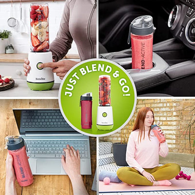 Breville Blend Active Personal Blender & Smoothie Maker 350W | 4 Portable Blend Active Bottles (300ml | 600ml) | Leak Proof Lids [VBL252]