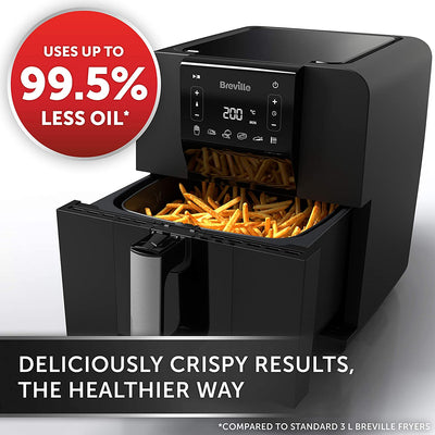 Breville Halo Air Fryer, Digital Air Fryer Oven, 5.5 Litre, Fry, Bake, Roast and Grill, Black [VDF126]