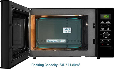 Panasonic NN-SD25HBBPQ Inverter Microwave Oven with Turntable & Dial, 1000 W, 23 Litres, One Touch Programmes, Auto Defrost, Child Lock, Black