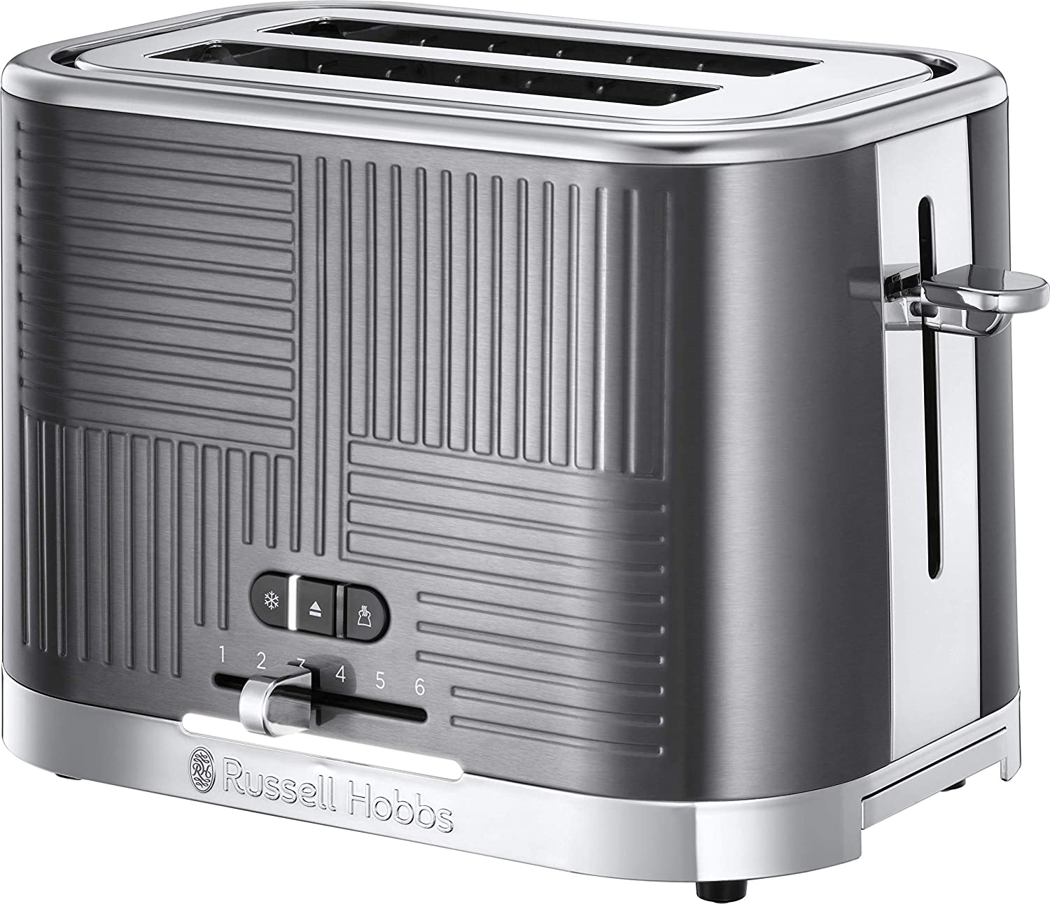 Russell Hobbs Glass Accented Long Toaster, Black & Stainless Steel, 2-Slice  Slot