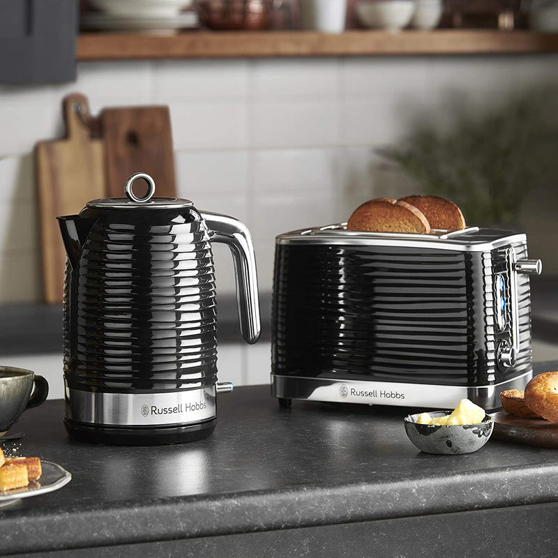 Russell Hobbs 24371 Inspire High Gloss Plastic Two Slice Toaster, Black