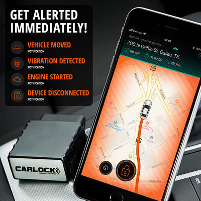 CARLOCK - Advanced Real Time Car Tracker & Car Alarm. Comes with Device & Phone App, OBD Plug&Play