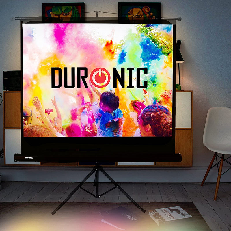 Duronic Projector Screen TPS60 /43 60" Portable Tripod Projection Screen Brilliant Matt White (Screen: 122cm (W) X 91cm (H) 4K / 8K Ultra HDR 3D Ready