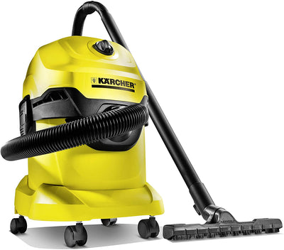 Kärcher Wet & Dry Vacuum Cleaner WD 4, 1000 W, 20 L Container, suction hose: 2.2 m, with flat-fold filter, fleece filter bag, floor and crevice nozzle