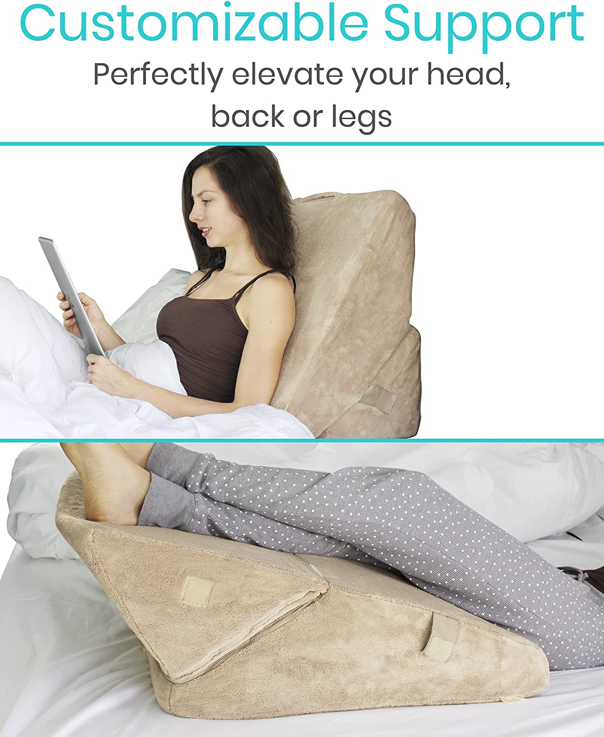 Xtra-Comfort Leg Elevation Pillow Elevating Incline Memory Foam
