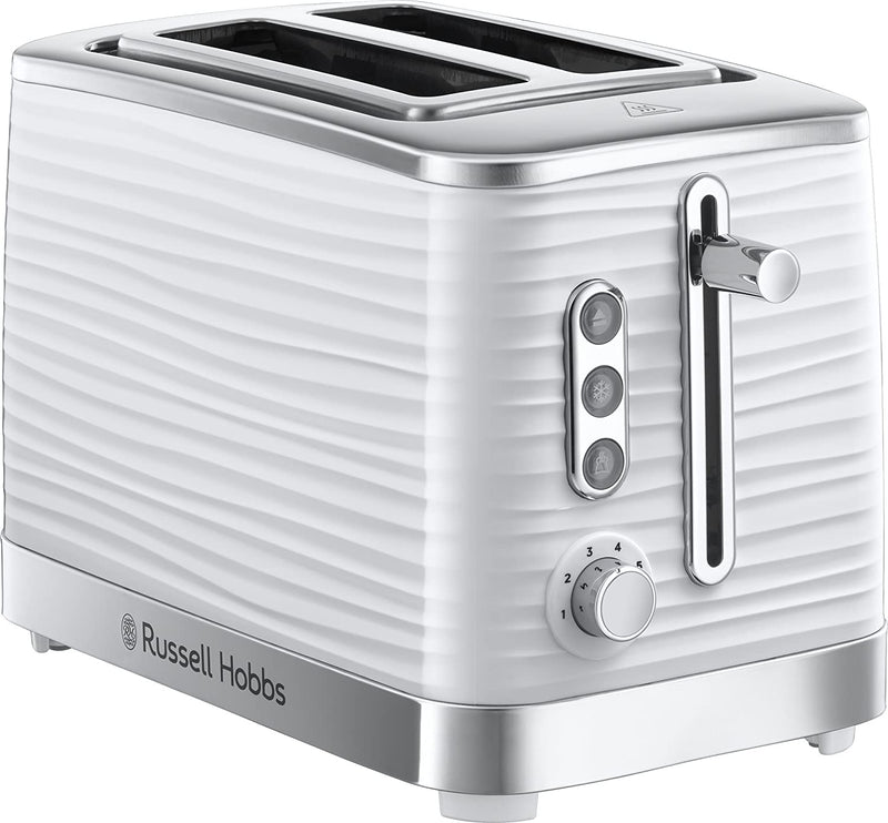 Russell Hobbs 24370 White Inspire High Gloss Plastic Two Slice Toaster