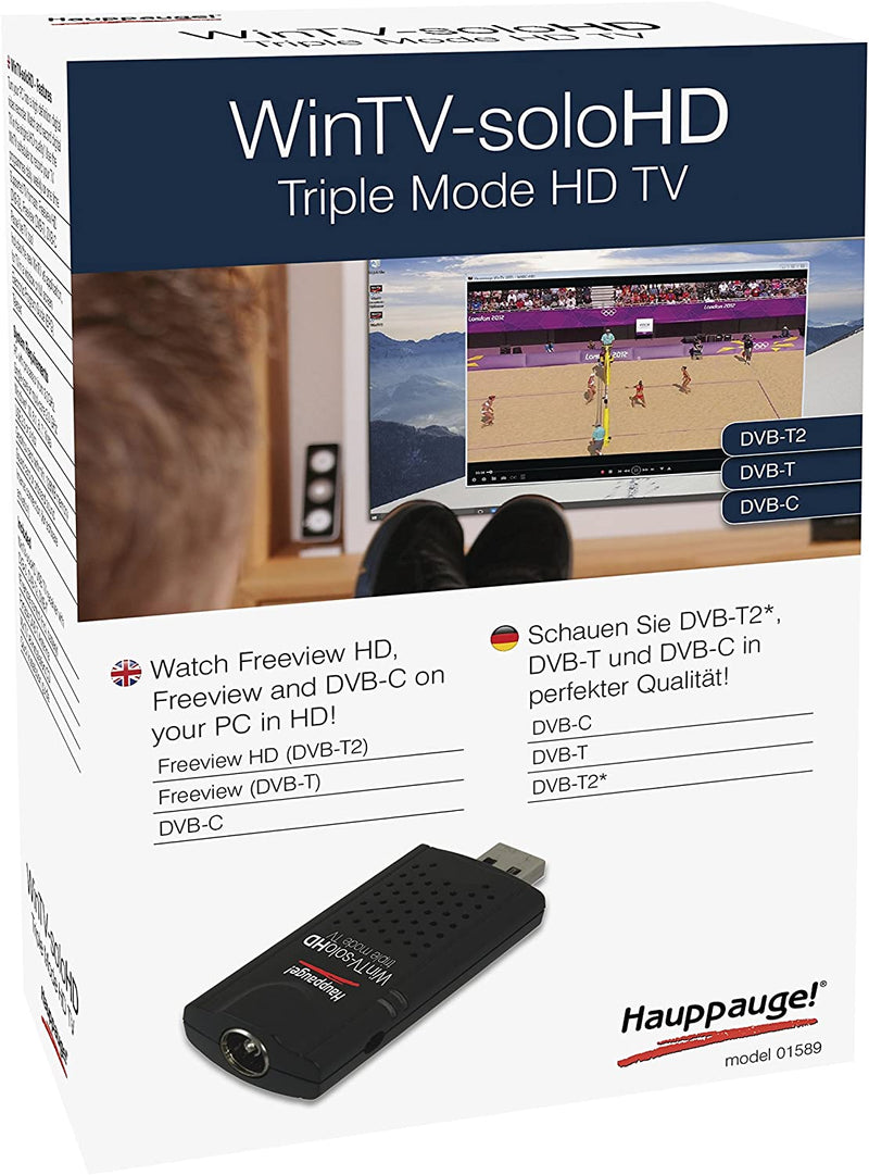 Hauppauge WinTV-SoloHD model 01589 Freeview HD tuner for PC, Black