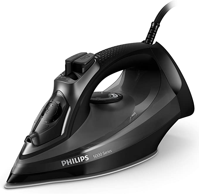 Philips Steam Iron Series 5000, 2600 W power, 45 g/min Continuous Steam, 200 g Steam Boost, SteamGlide Plus, DST5040/86, Black