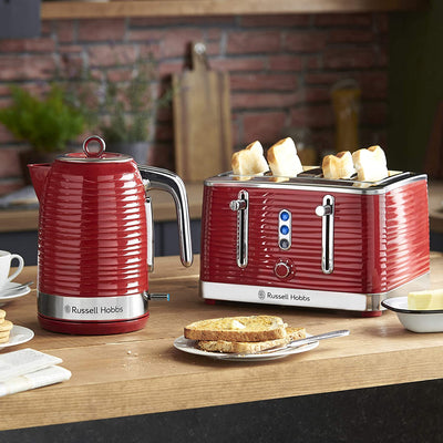 Russell Hobbs 24382 Inspire Red High Gloss Plastic Four Slice Toaster