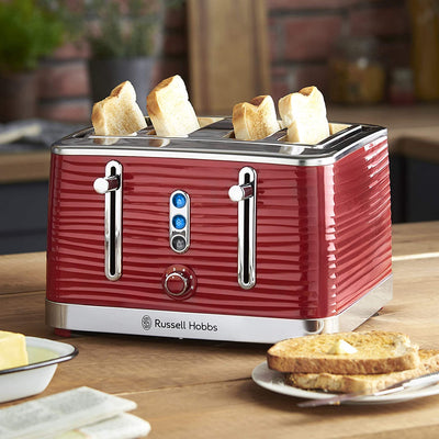 Russell Hobbs 24382 Inspire Red High Gloss Plastic Four Slice Toaster