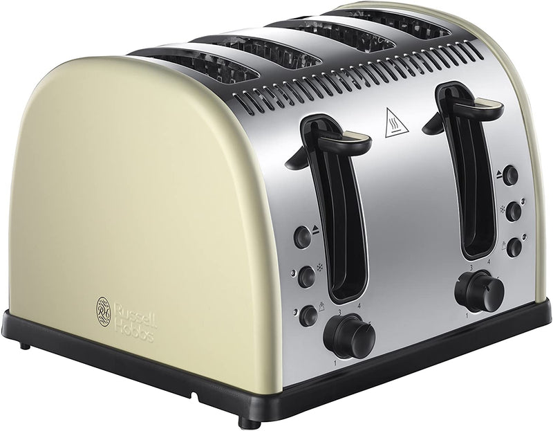 Russell Hobbs 21302 Legacy 4-Slice Toaster, Stainless Steel, 2400 W, Cream