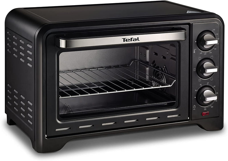 Tefal OF445840 Optimo Mini Oven, 19 L Capacity, With Rotisserie, Stainless Steel, Black