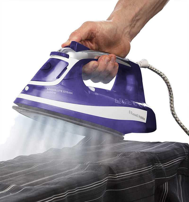 Russell Hobbs 25910 Absolute Steam Iron with 160 gram Steam Shot, Anti-Calc and Self Clean Fucntions, 2600 W