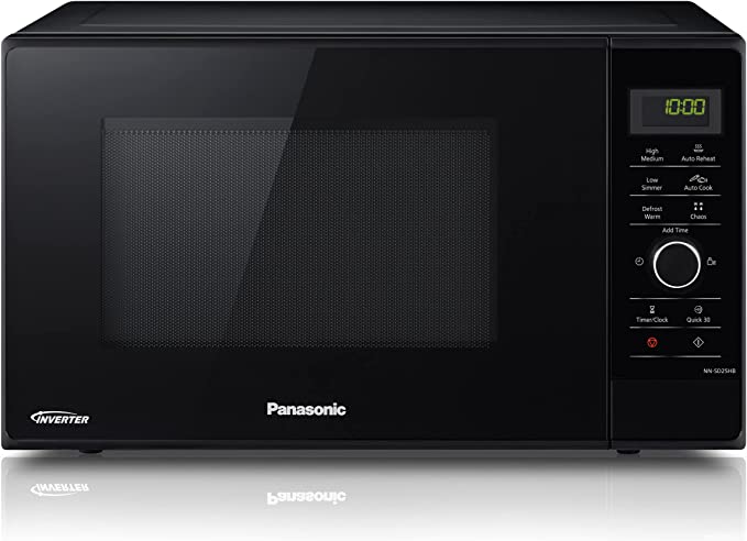 Panasonic NN-SD25HBBPQ Inverter Microwave Oven with Turntable & Dial, 1000 W, 23 Litres, One Touch Programmes, Auto Defrost, Child Lock, Black