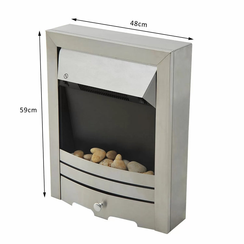 2KW Electric Stainless Steel Flame Effect Fireplace