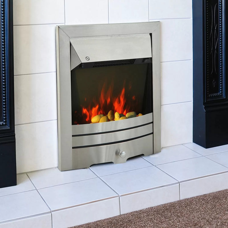 2KW Electric Stainless Steel Flame Effect Fireplace