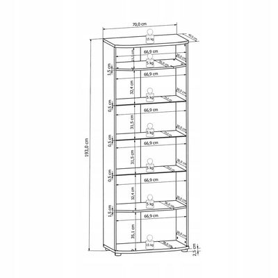 Rondo Tall Display Cabinet 10 [Concrete Grey]