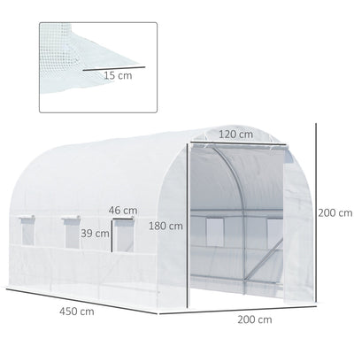 Walk-in Greenhouse-White 4.5Lx2Wx2H m