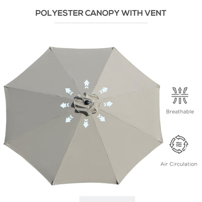 Tilting Parasol Garden Umbrellas- Light Grey