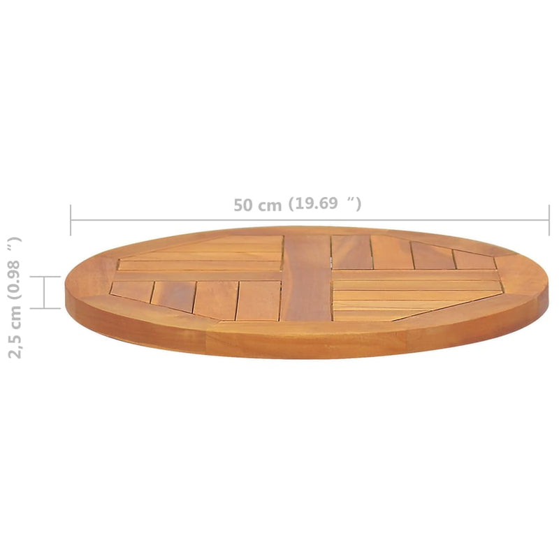 Table Top Solid Teak Wood Round 2.5 cm 50 cm