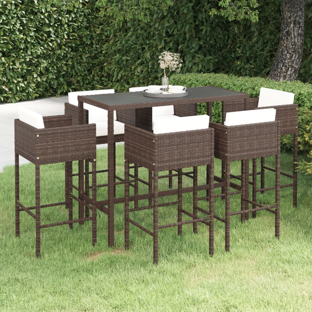 5 piece outdoor wicker deals bar set