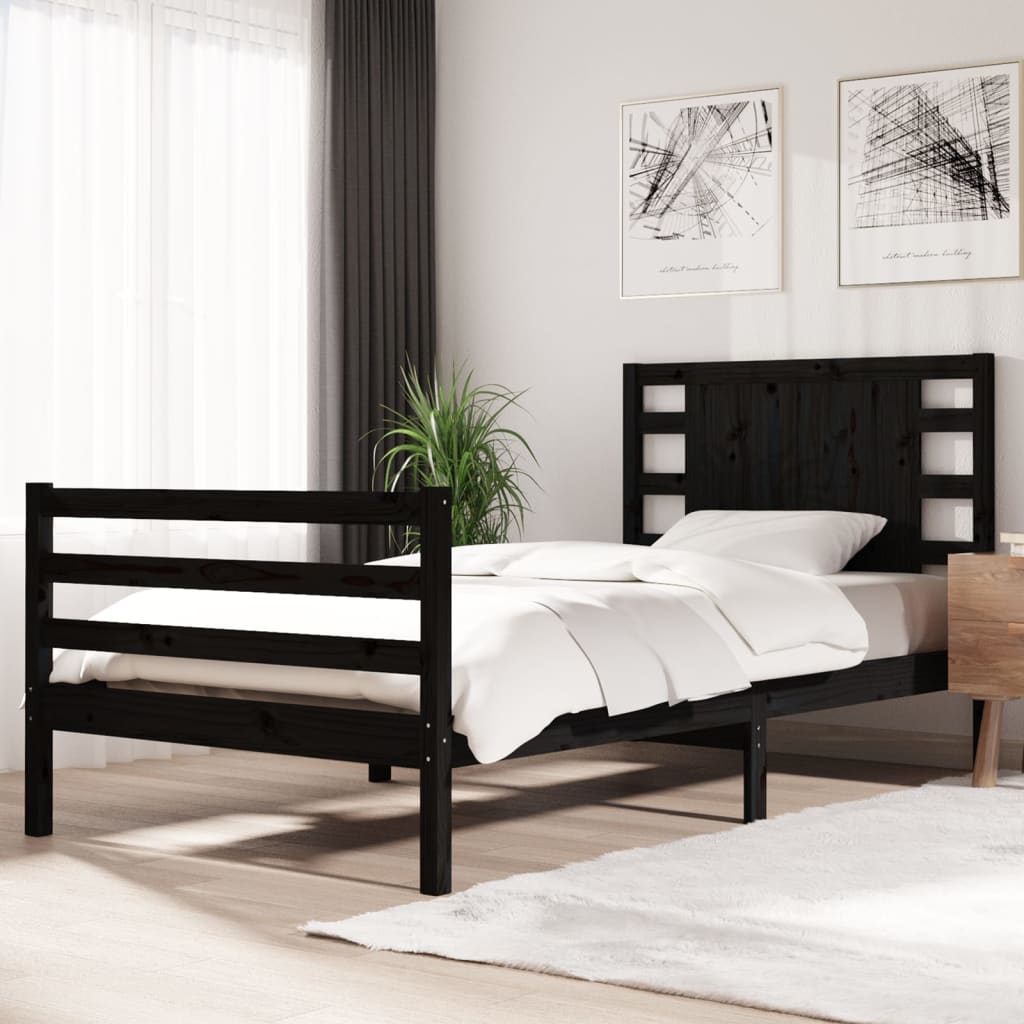 Dark wood deals twin bed