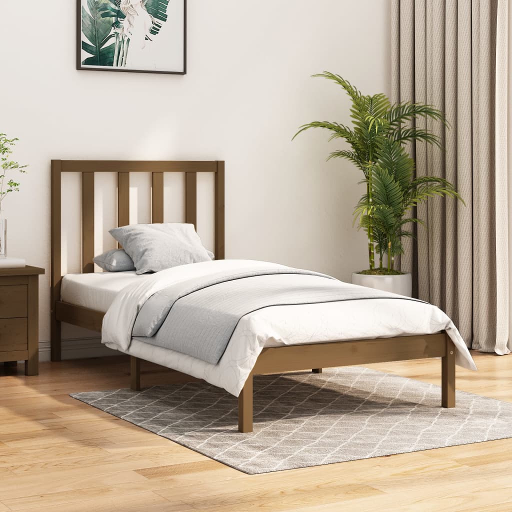 Twin bed deals frame brown