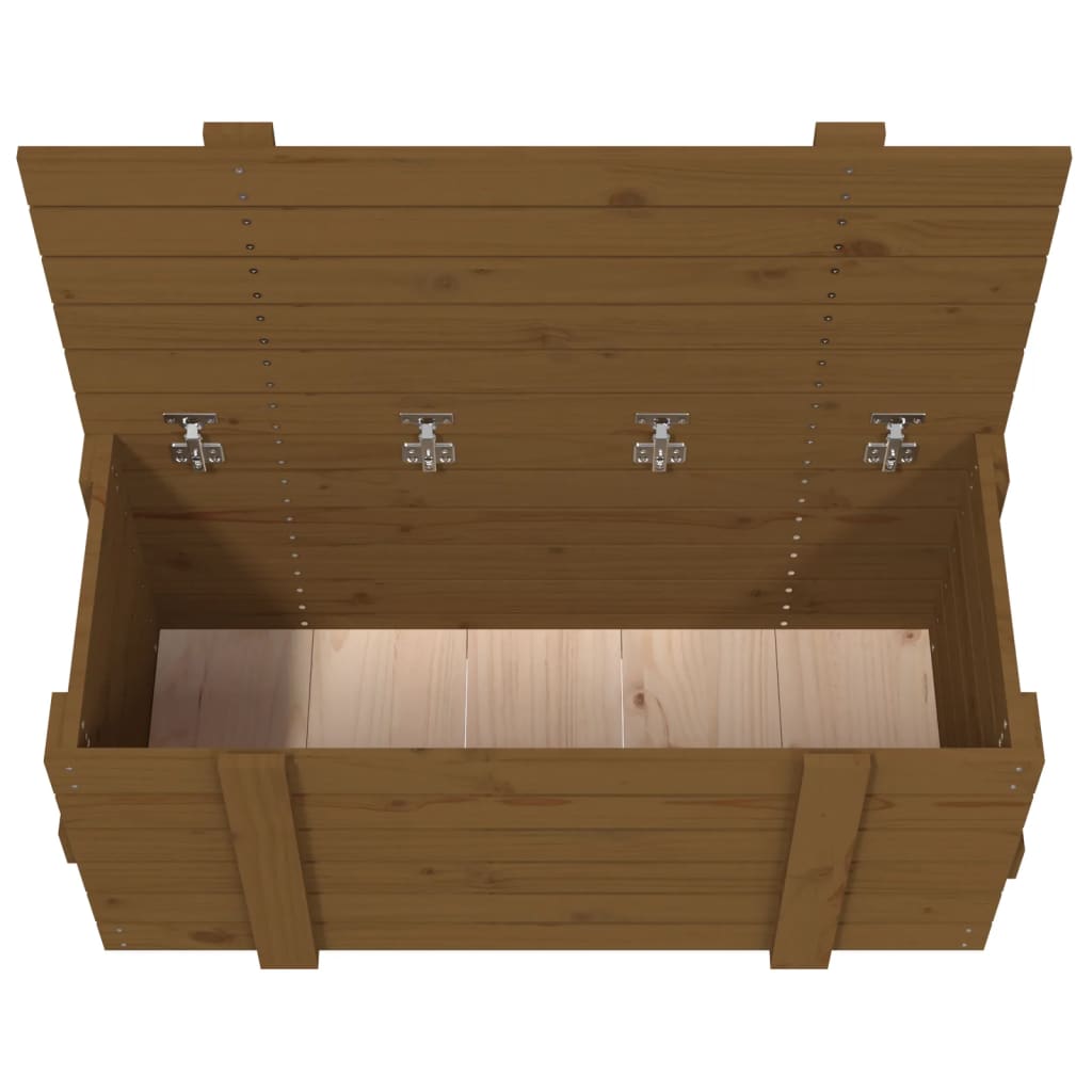 Storage Box Honey Brown 91x40.5x42 cm Solid Wood Pine – Infyniti Home