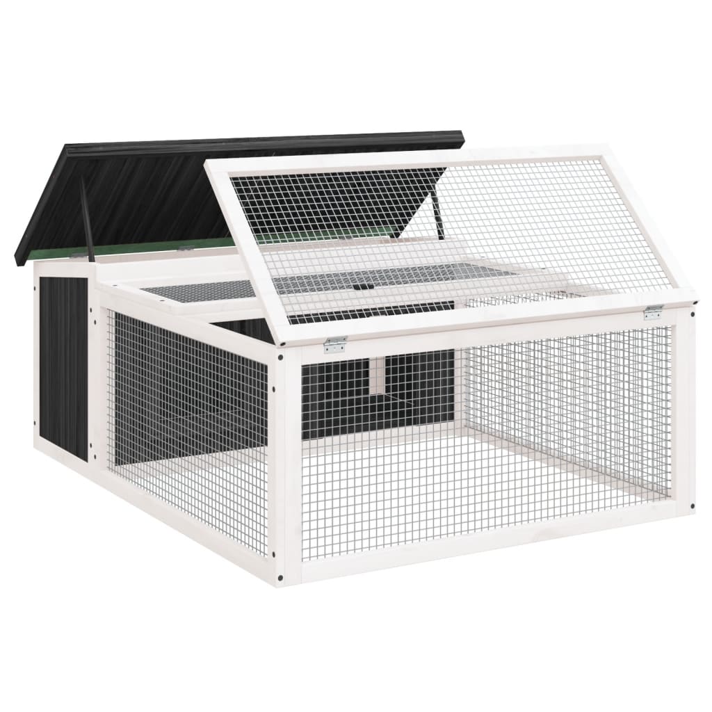 Grey and white outlet rabbit hutch