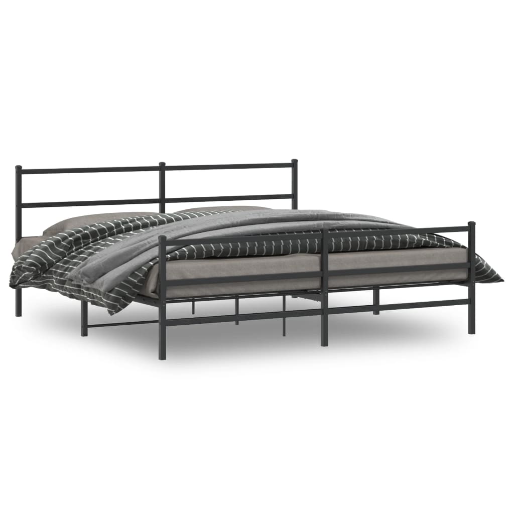 Black king size store headboard and footboard