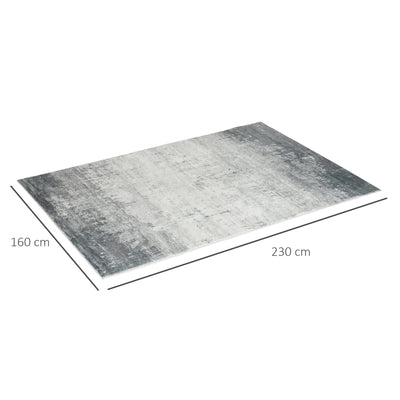 HOMCOM Grey Rug, Modern Ink Render Area Rugs, Decorative Carpet for Living Room, Bedroom, Dining Room, 230 x 160cm